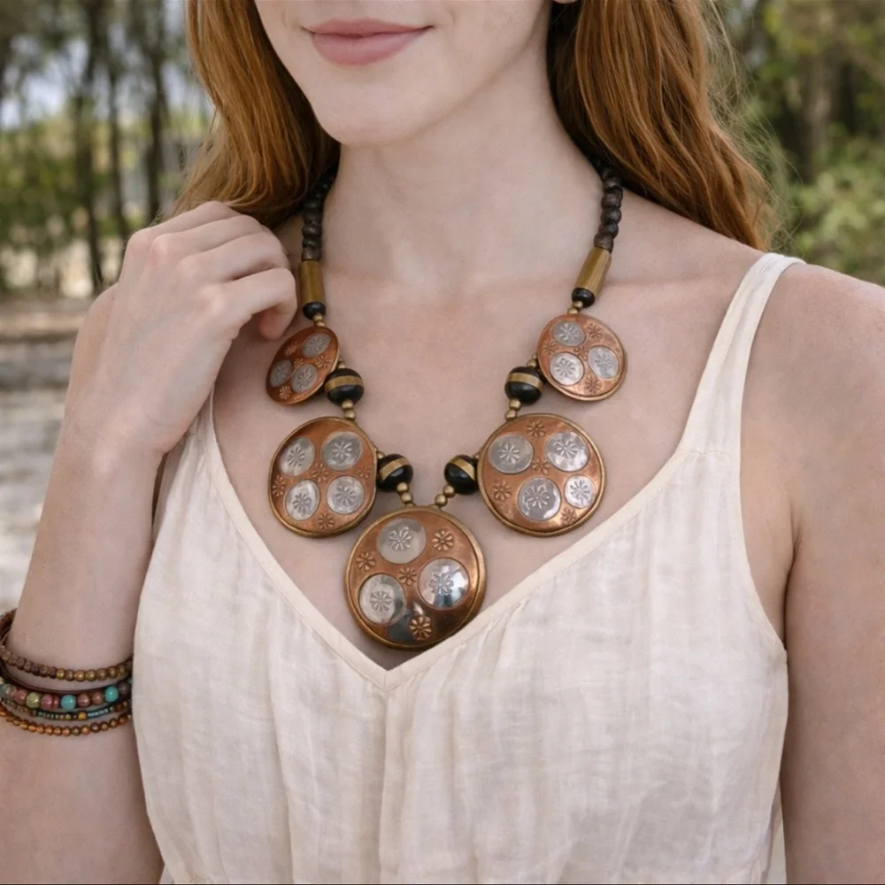 Vintage Copper Statement Necklace